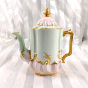 Small Stunning Pink and Green Leaonard Austria Milk Jug # 26951